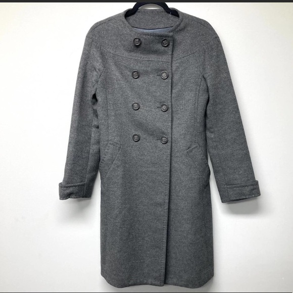 BCBGMAXAZRIA nwot gray wool blend double breasted structured shift coat size xs